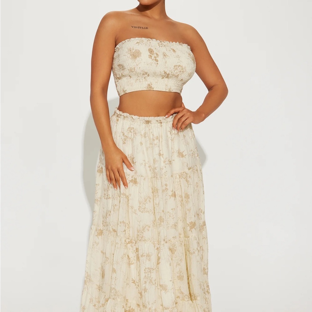 Embrace It Skirt Set - Mocha/combo